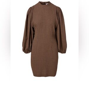 SAMSOE SAMSOE Harrietta Short Dress in Brown Argan Check Size Medium VGUC